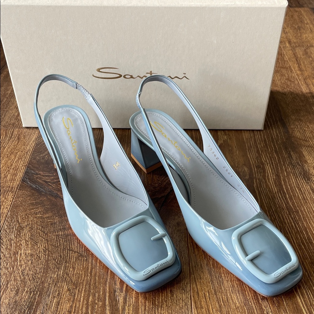 Santoni Lemon Slingback in light blue